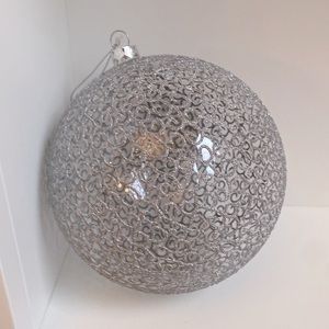 Beautiful Oversized Silver Glass Christmas ornament
